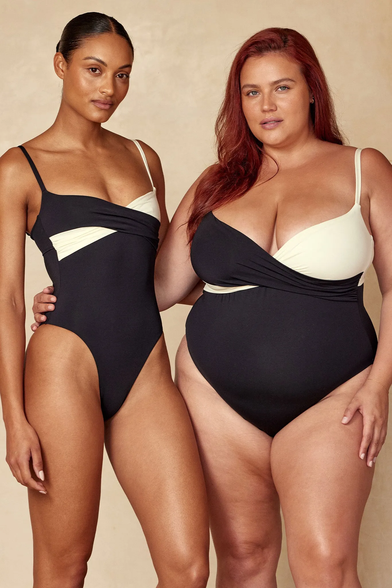 Bordeaux One Piece - Black/Ivory