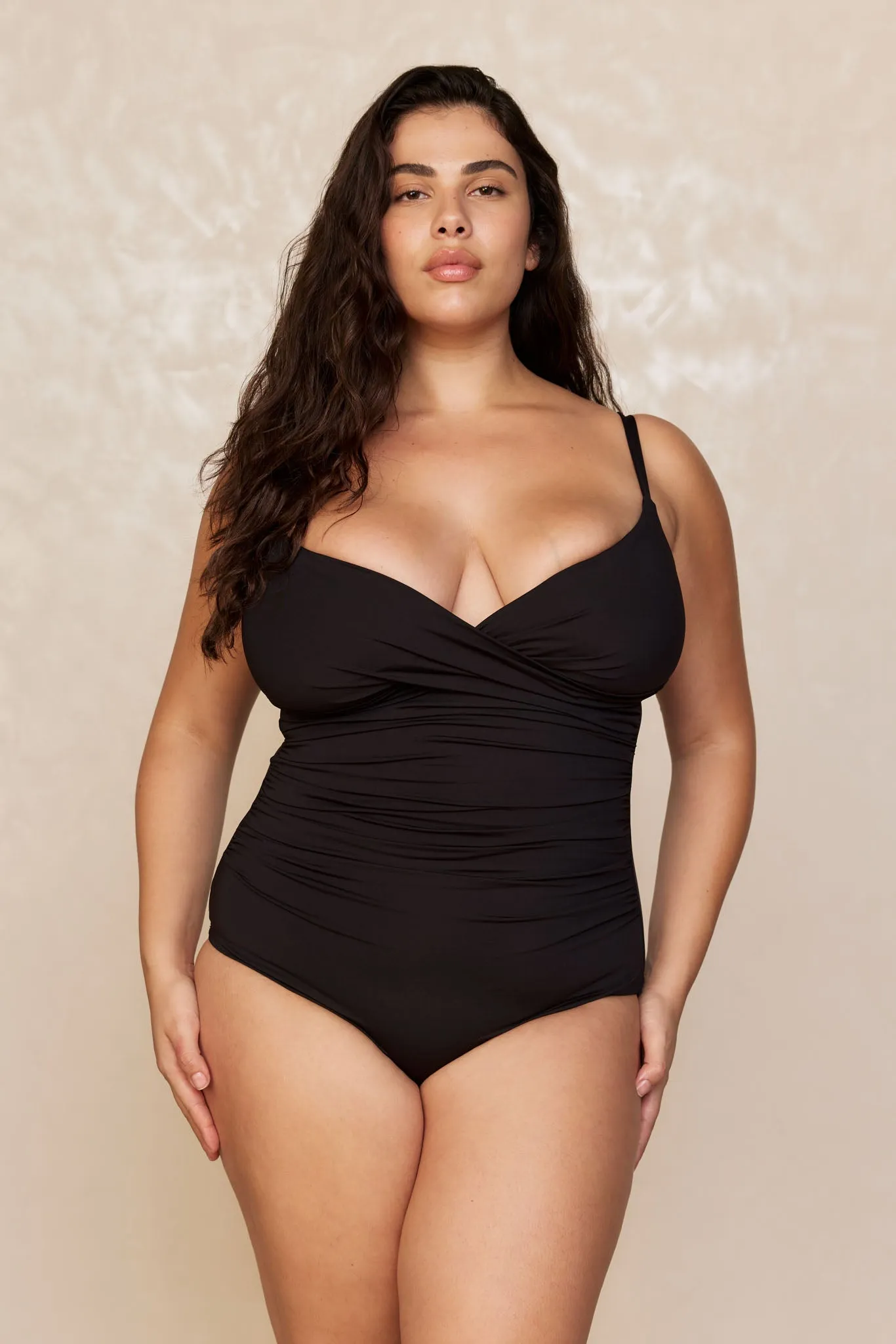 Bordeaux One Piece (Full Coverage) - Black