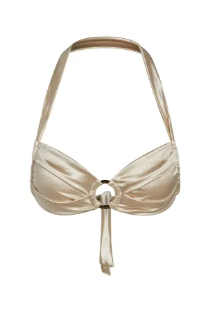 Bronte Top - Champagne Shiny Jersey