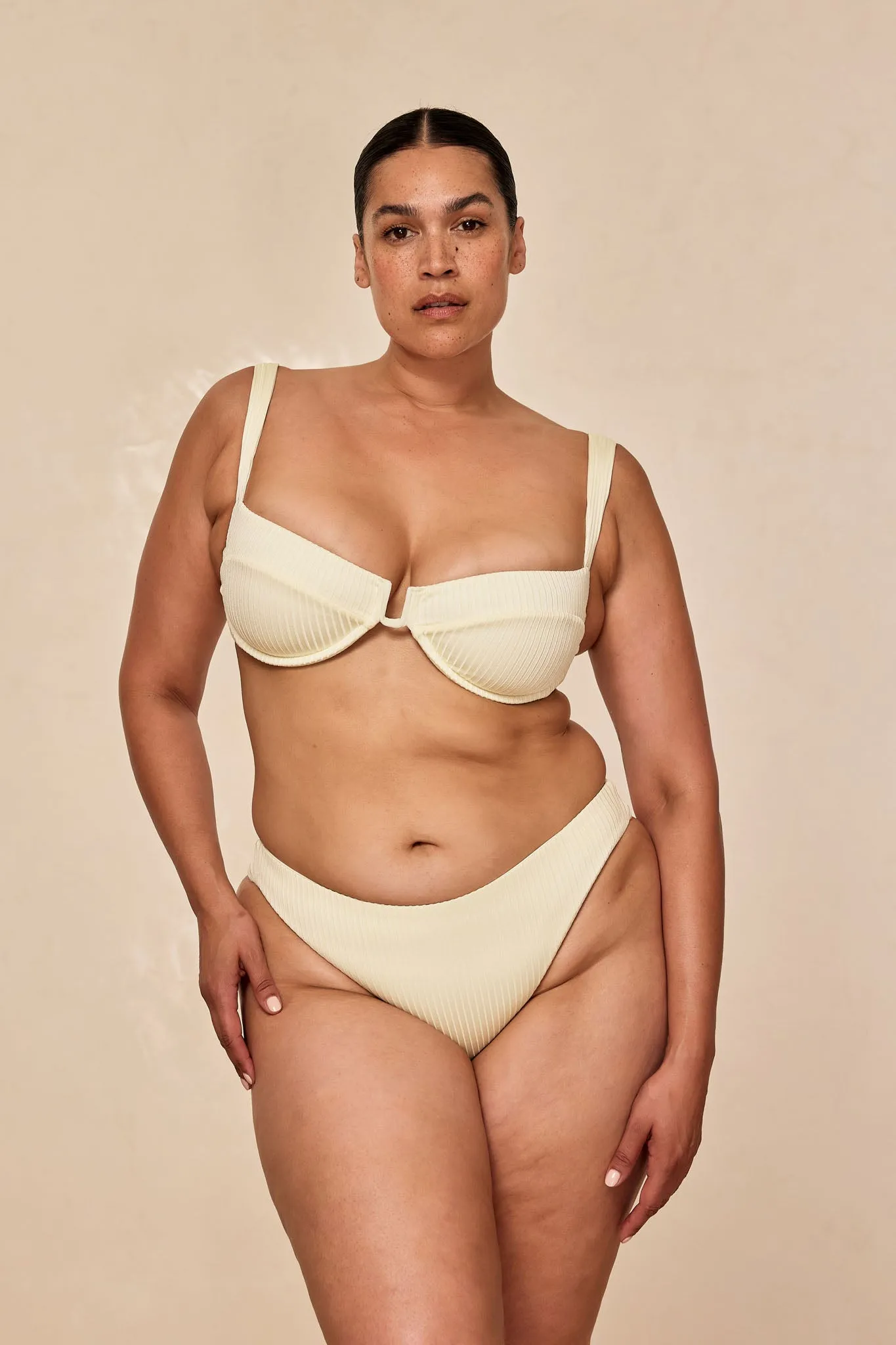 Byron Bottom - Ivory Shiny Rib