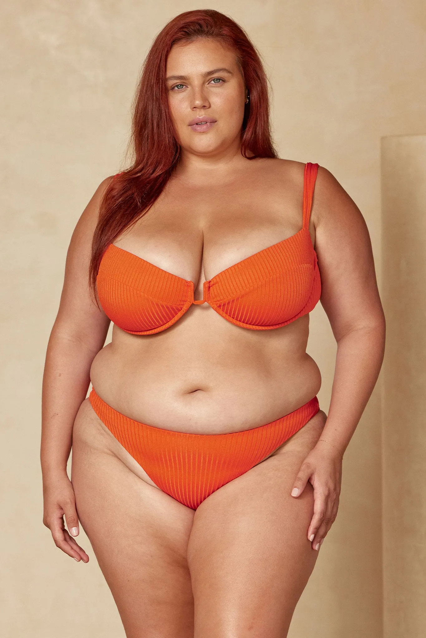 Cala Roja Top - Papaya Wide Rib