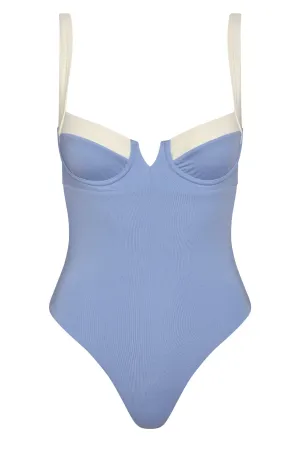 Clovelly One Piece - Azure/Ivory