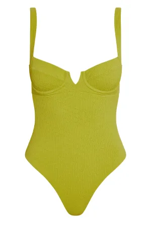 Clovelly One Piece - Chartreuse Summer Plaid