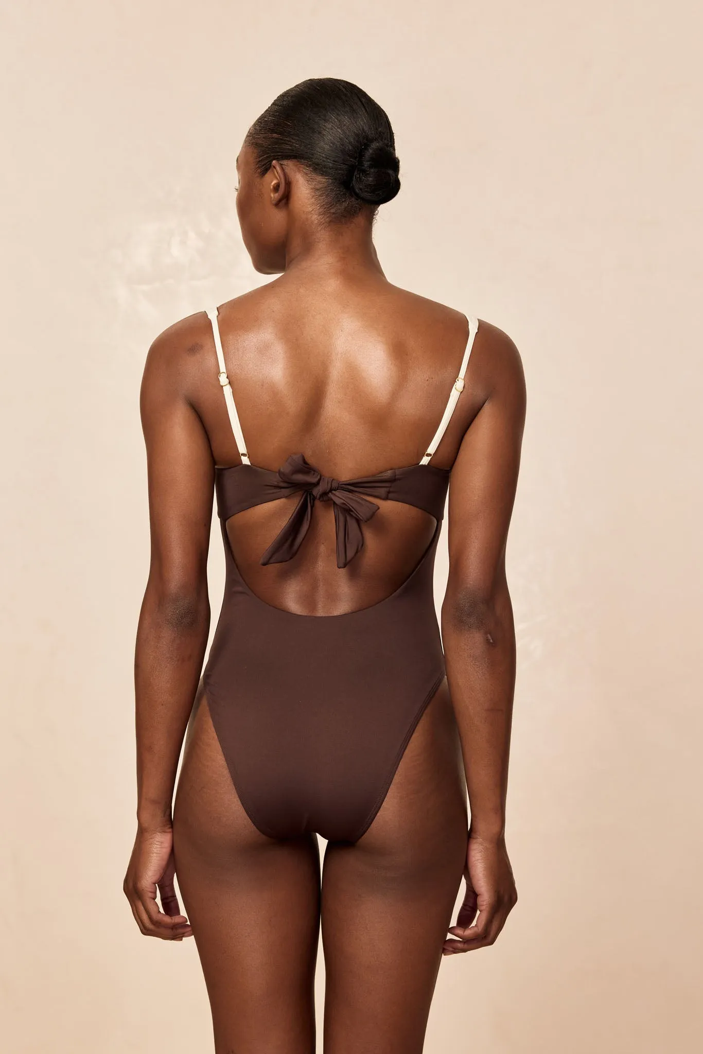 Clovelly One Piece - Espresso/Ivory