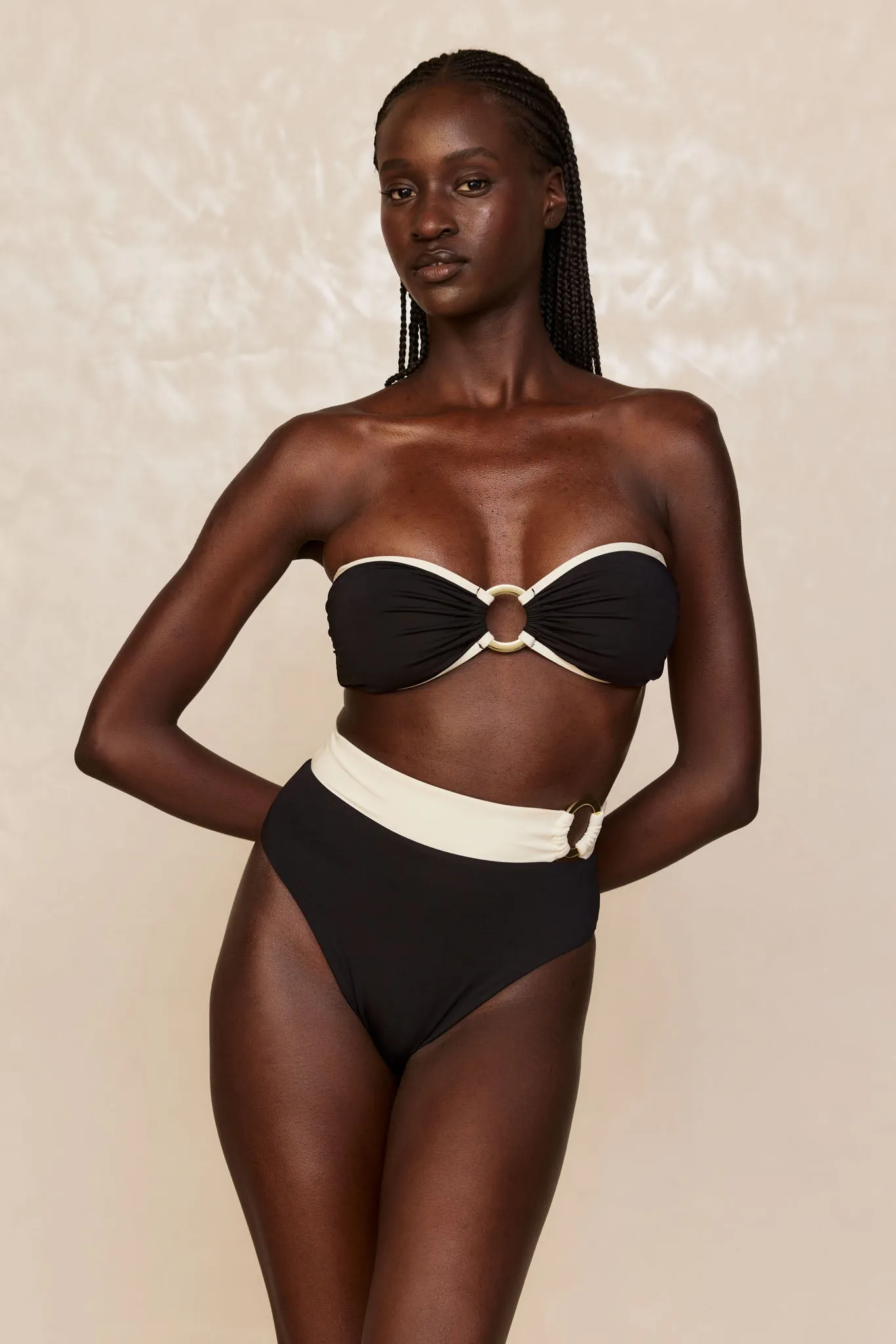 Costa Rica Top - Black/Ivory