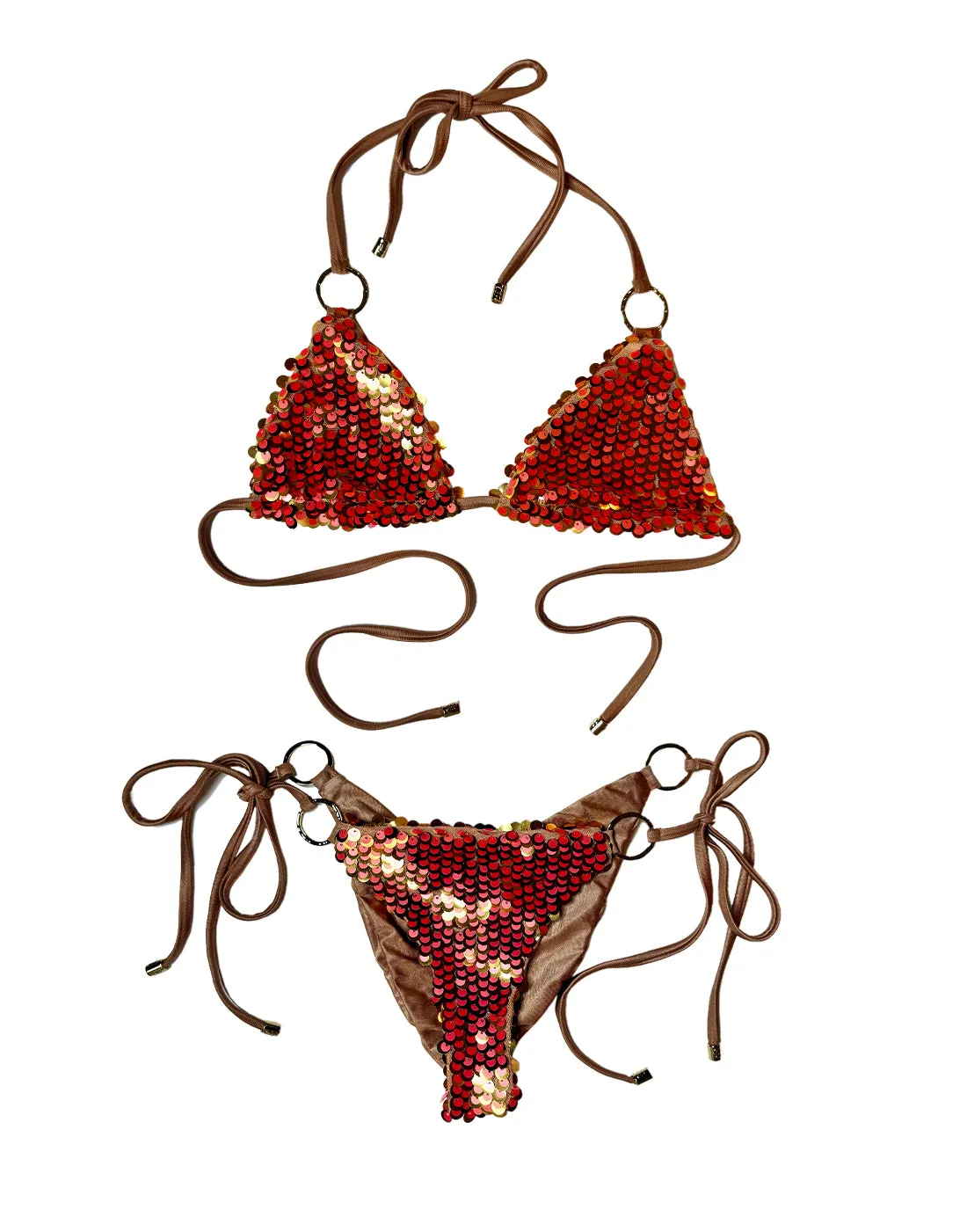 Disco Diva Tie Side Skimpy - Pink/Gold