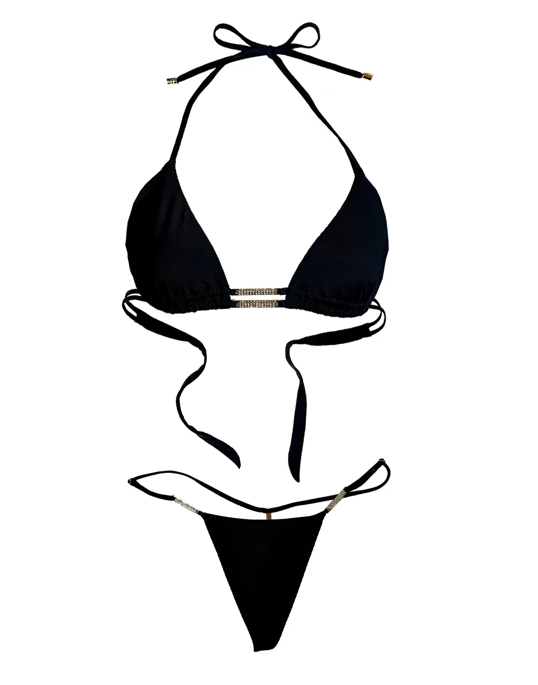 Evie Triangle Top - Black