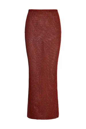 Fontelina Skirt - Burgundy Treble Knit