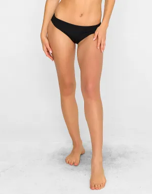 Gloria Full Bottom - Black Shiny Wide Rib