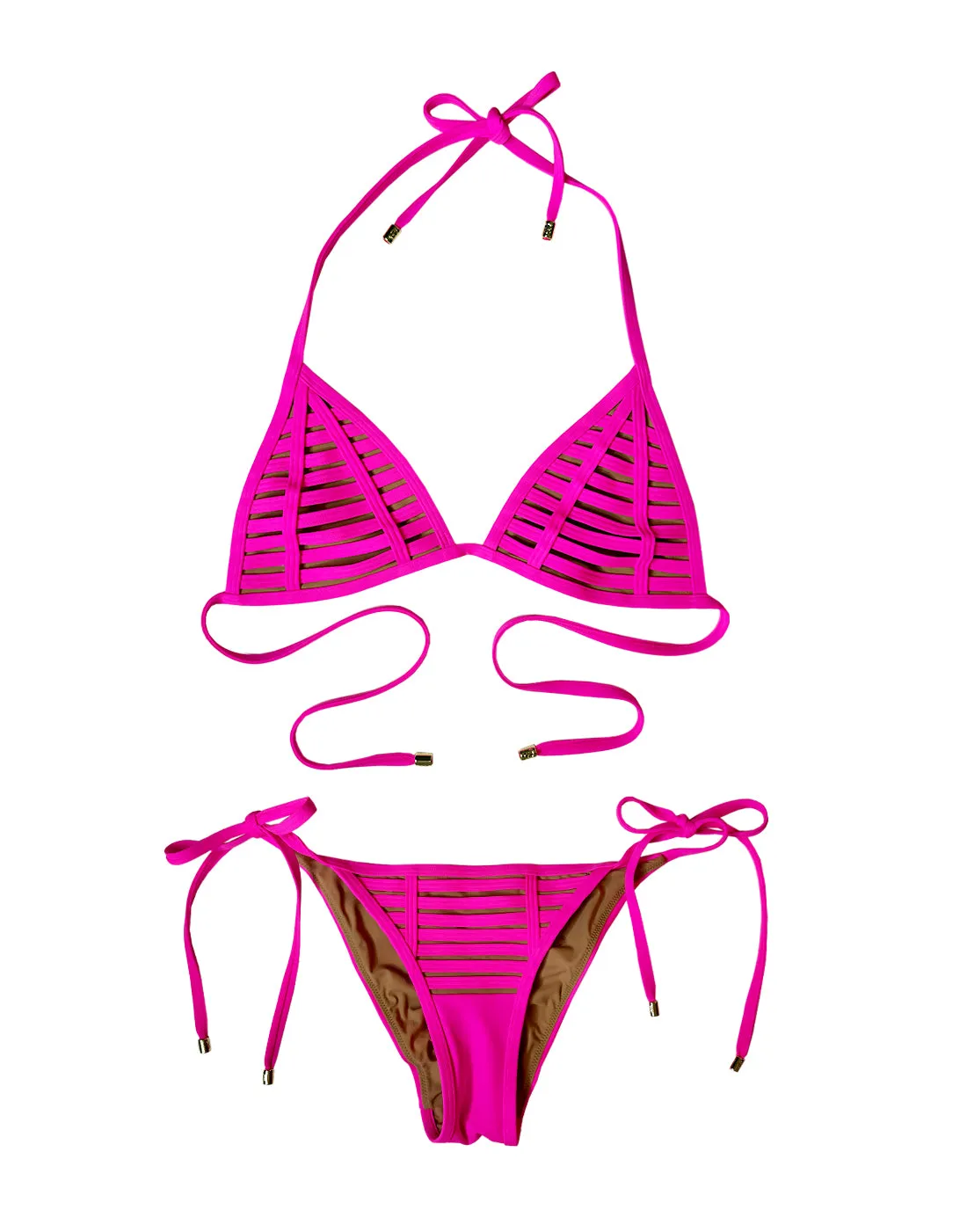 Hard Summer Tie Side Skimpy Bottom - Shocking Pink