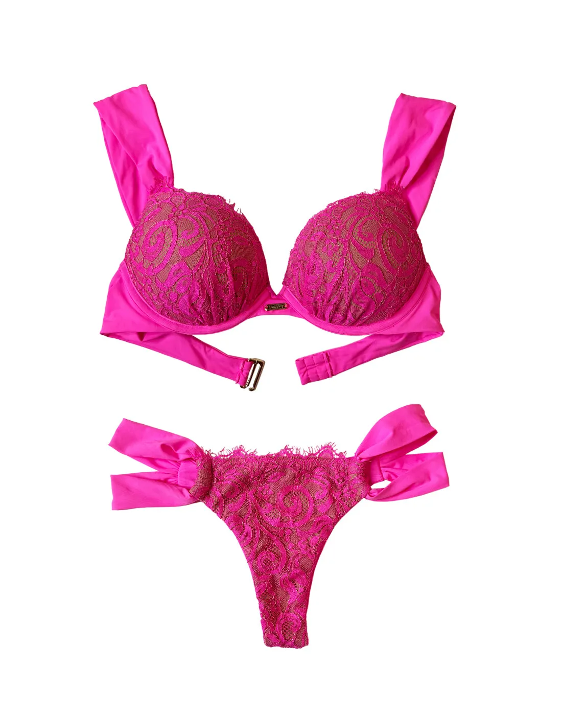 Lena Push Up Top - Rosa Shocking