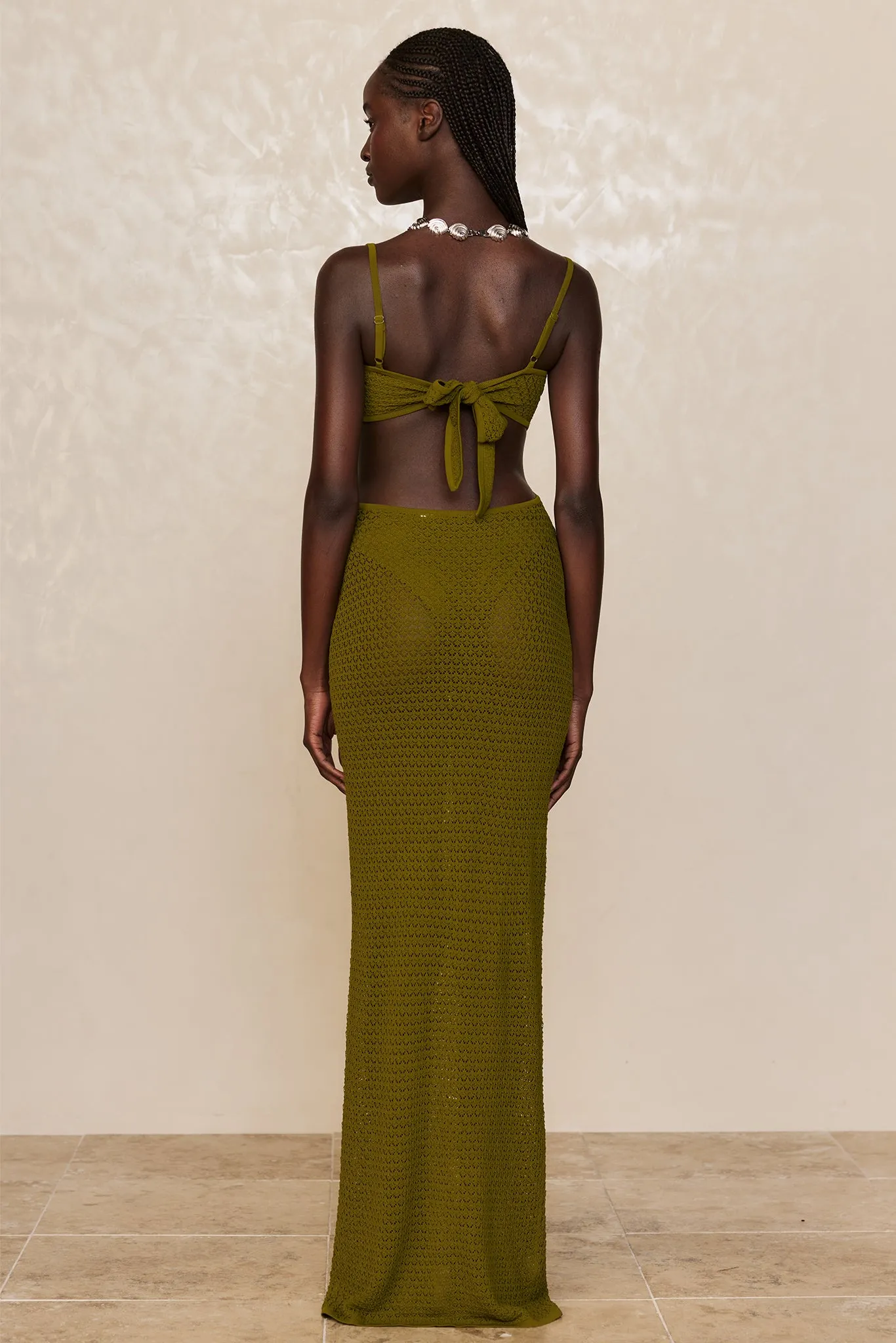 Marrakesh Dress - Olive Lace Crochet