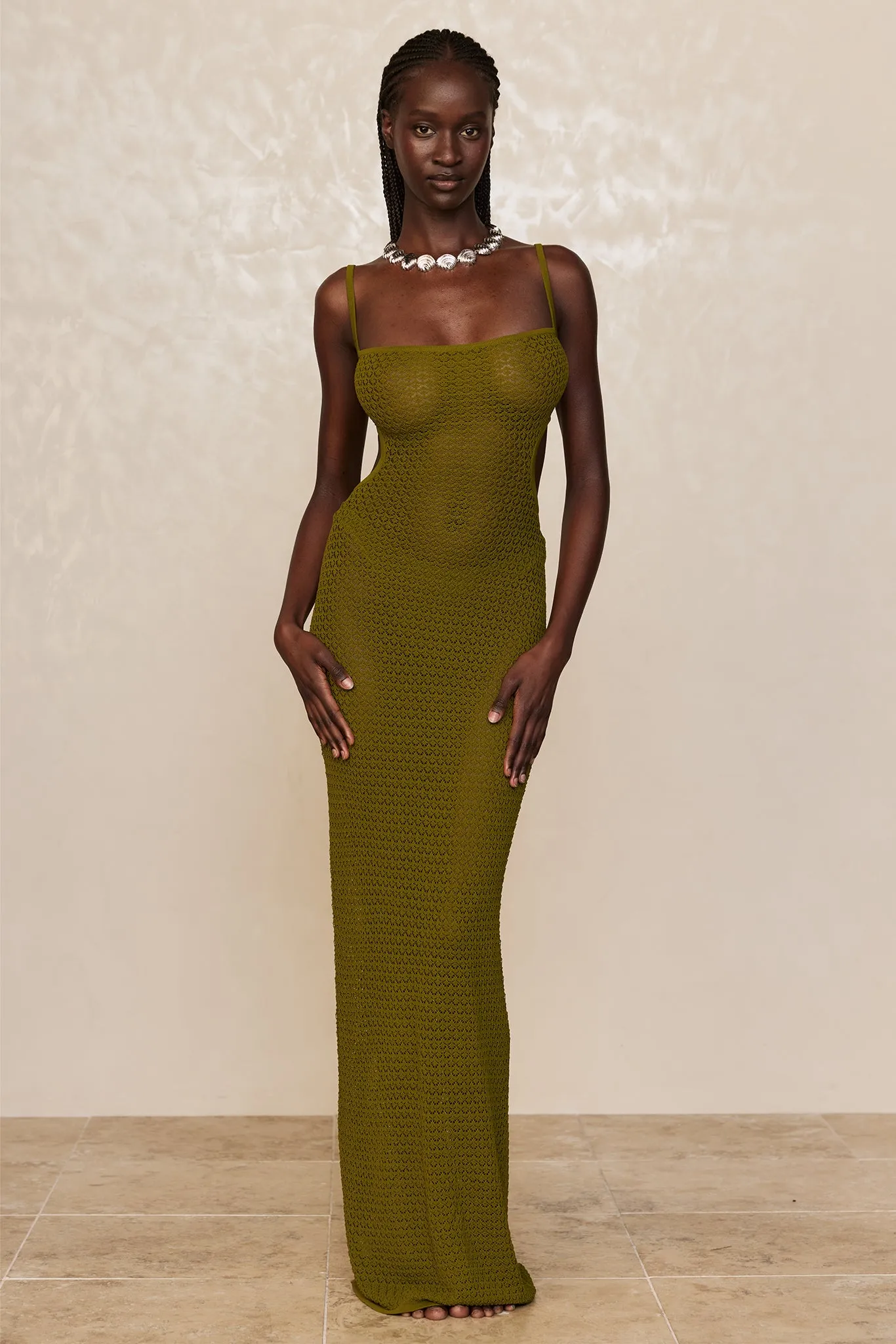 Marrakesh Dress - Olive Lace Crochet