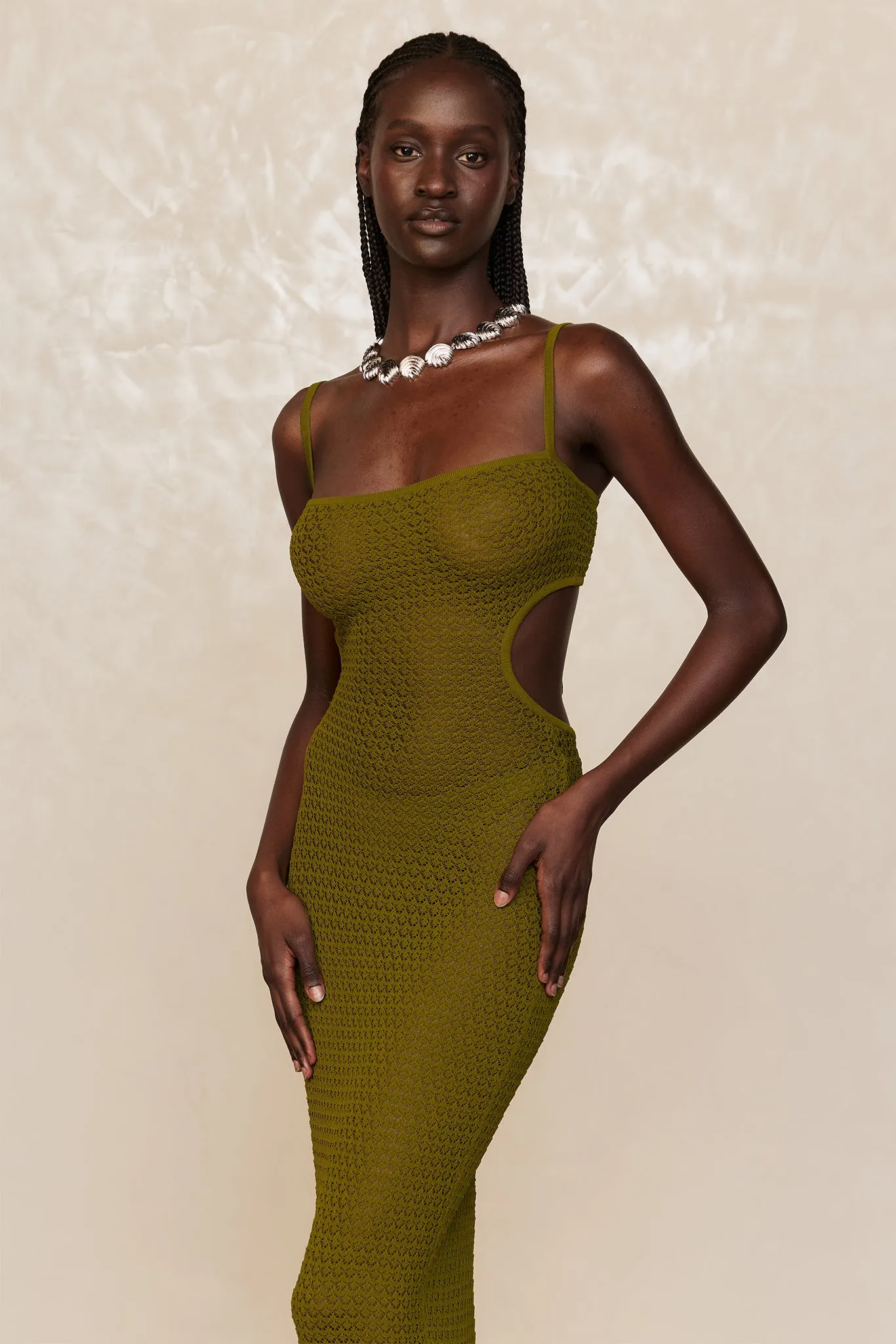 Marrakesh Dress - Olive Lace Crochet