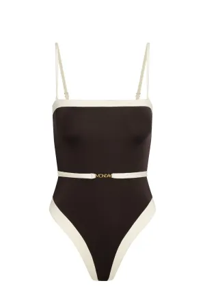 Miami One Piece - Espresso/Ivory