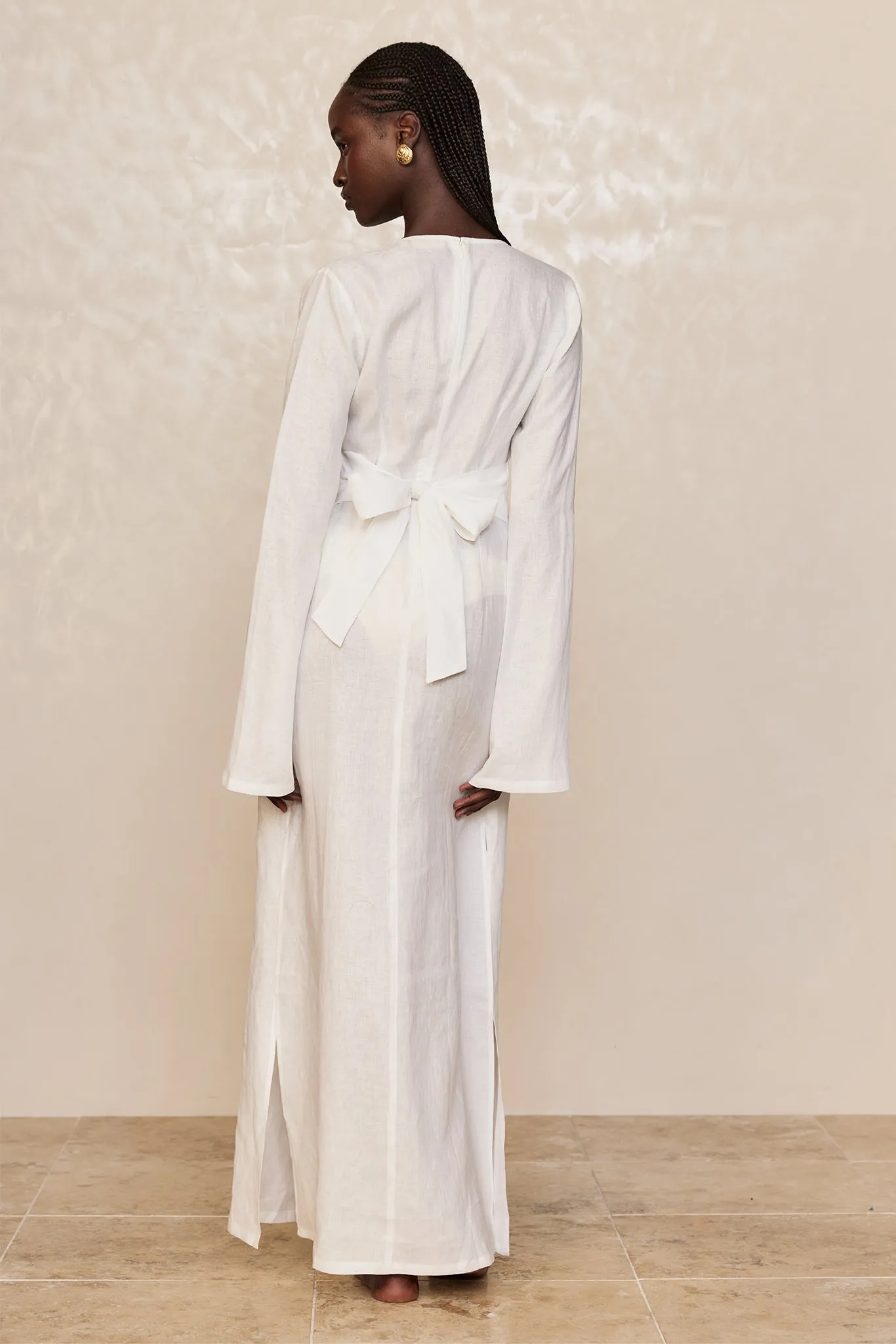 Montego Dress - White Linen