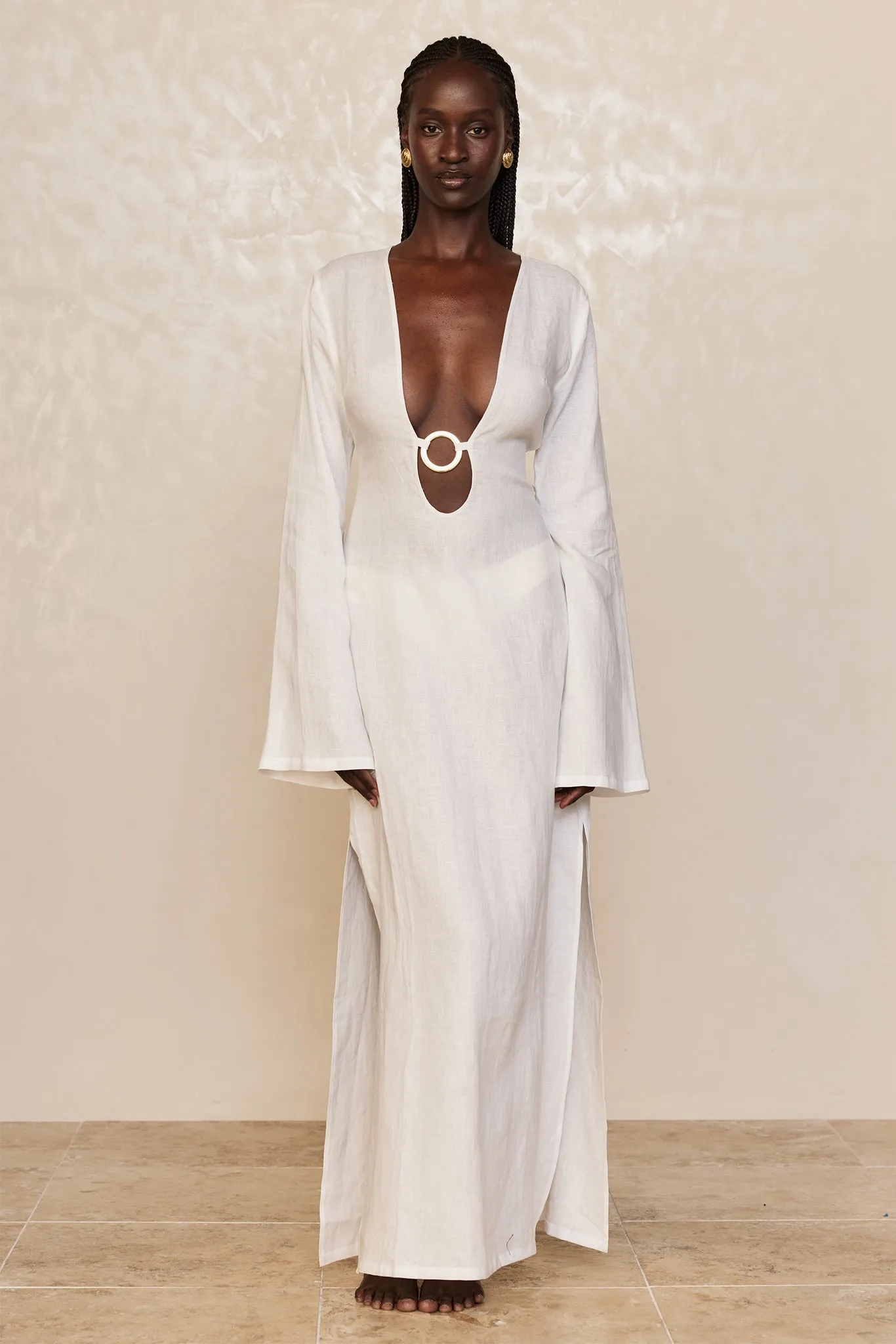 Montego Dress - White Linen