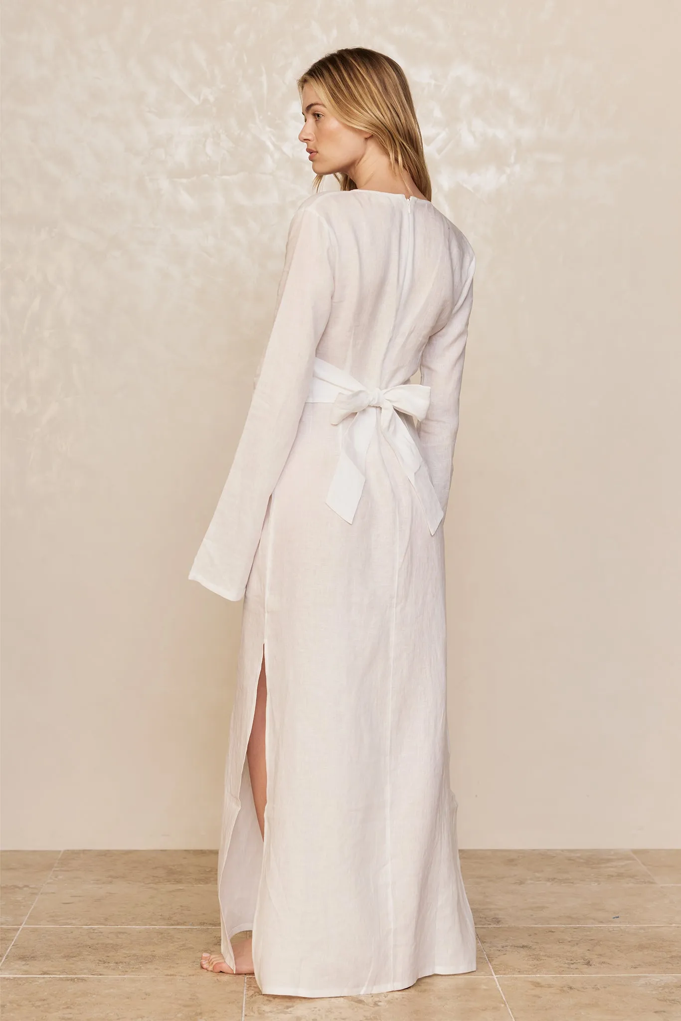 Montego Dress - White Linen