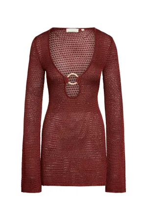Montego Mini Dress - Burgundy Treble Knit