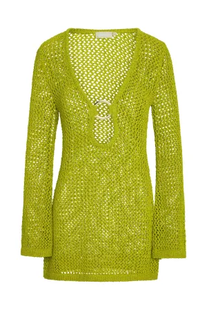 Montego Mini Dress - Chartreuse Petit Crochet
