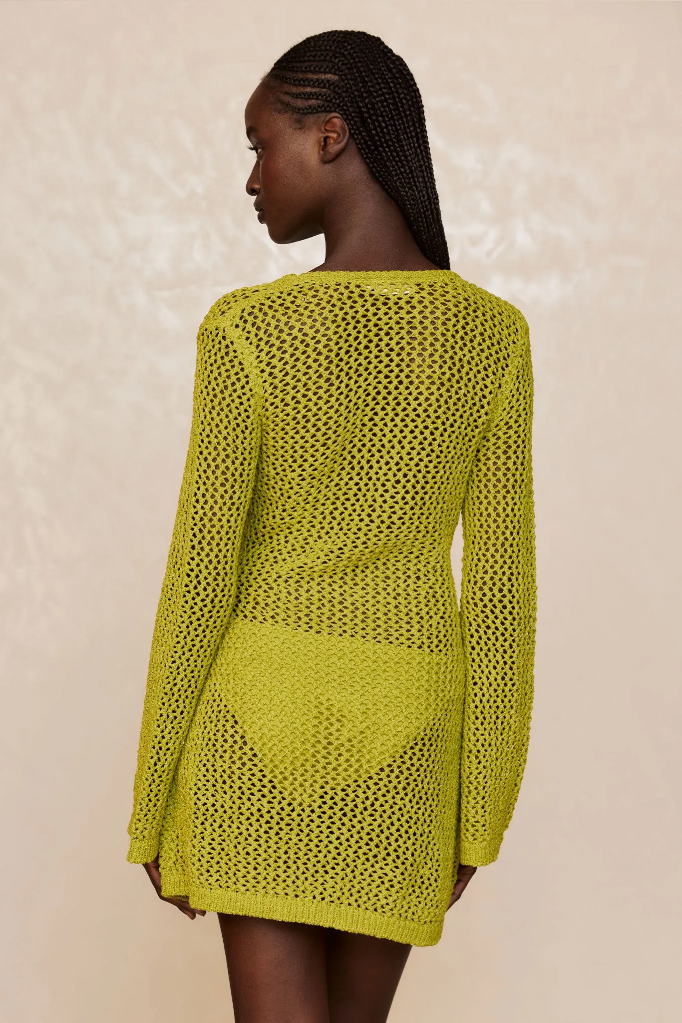 Montego Mini Dress - Chartreuse Petit Crochet