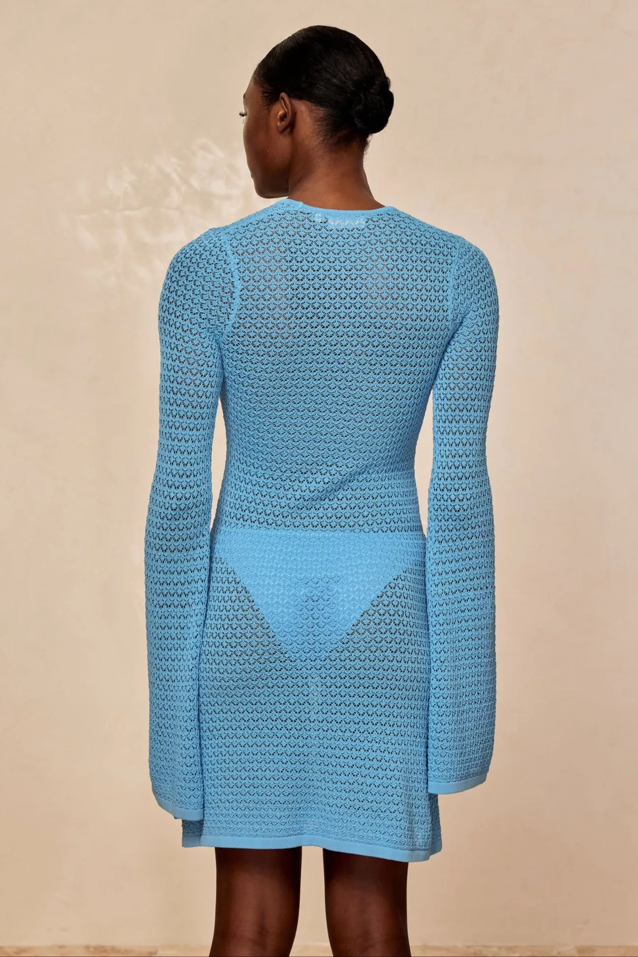 Montego Mini Dress - Ibiza Blue Lace Crochet