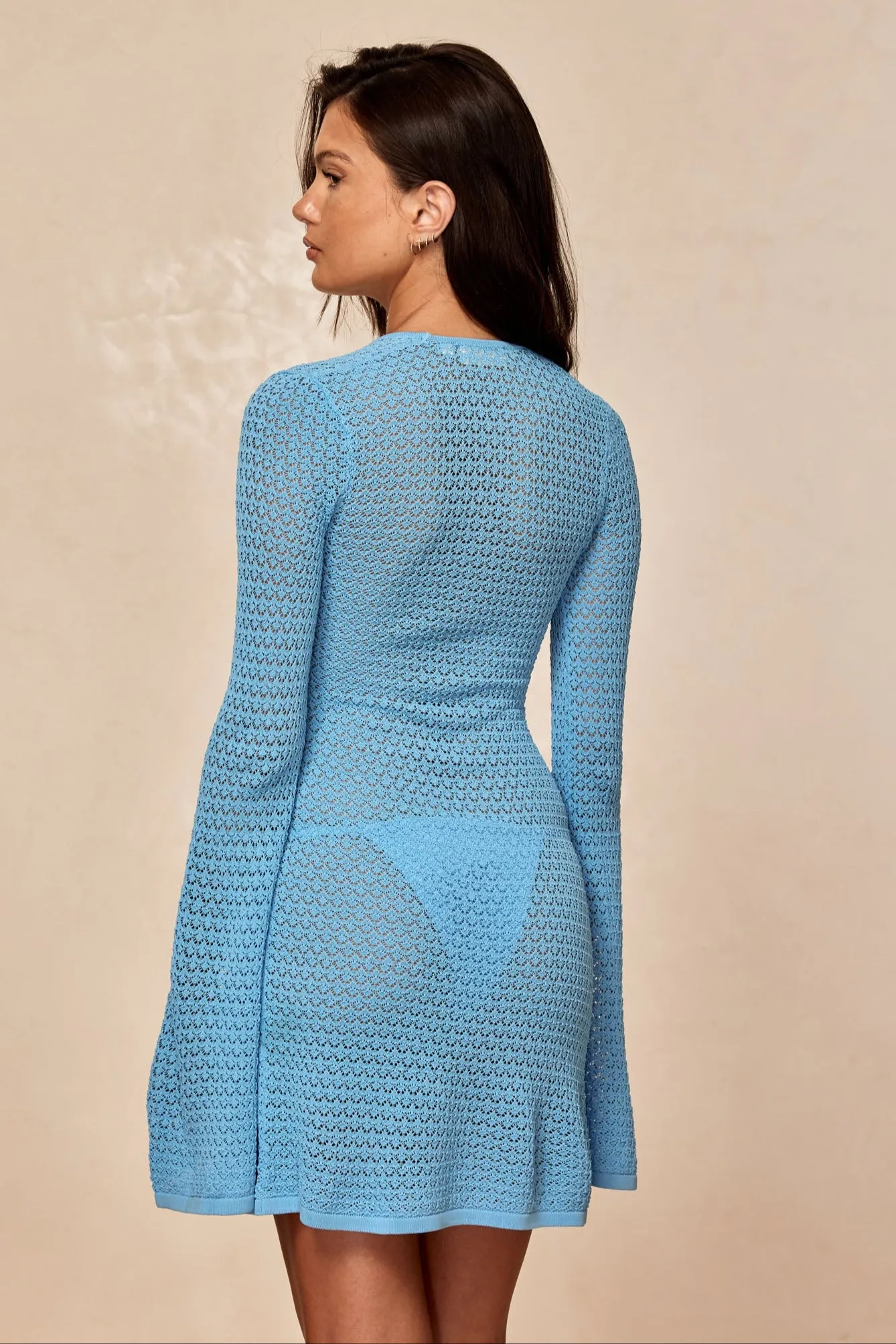 Montego Mini Dress - Ibiza Blue Lace Crochet
