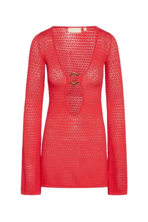 Montego Mini Dress - Strawberry Lace Crochet