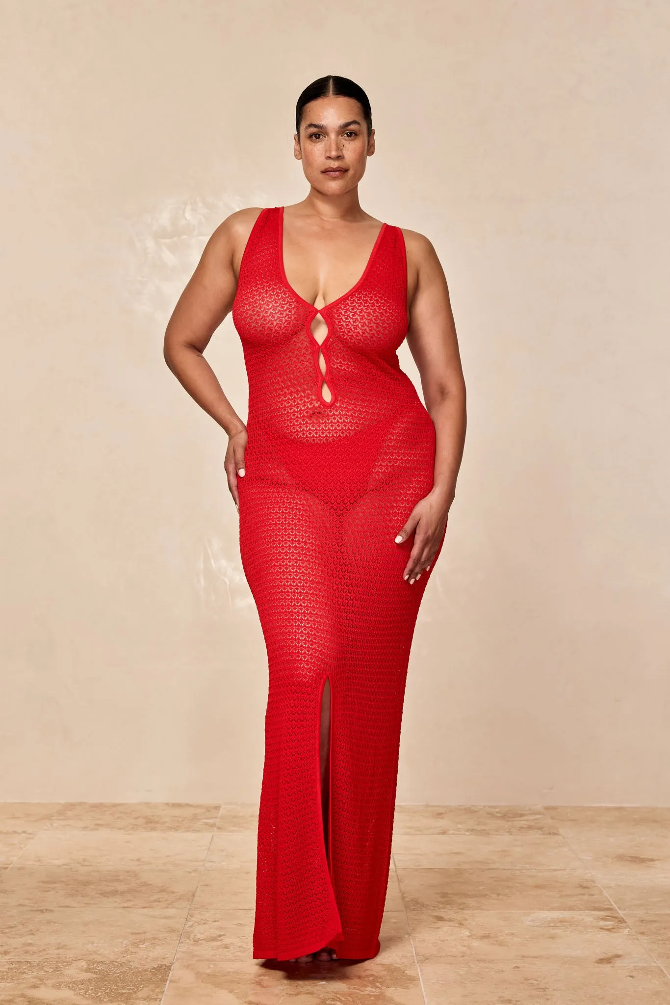 Ramatuelle Dress - Chili Pepper Lace Crochet