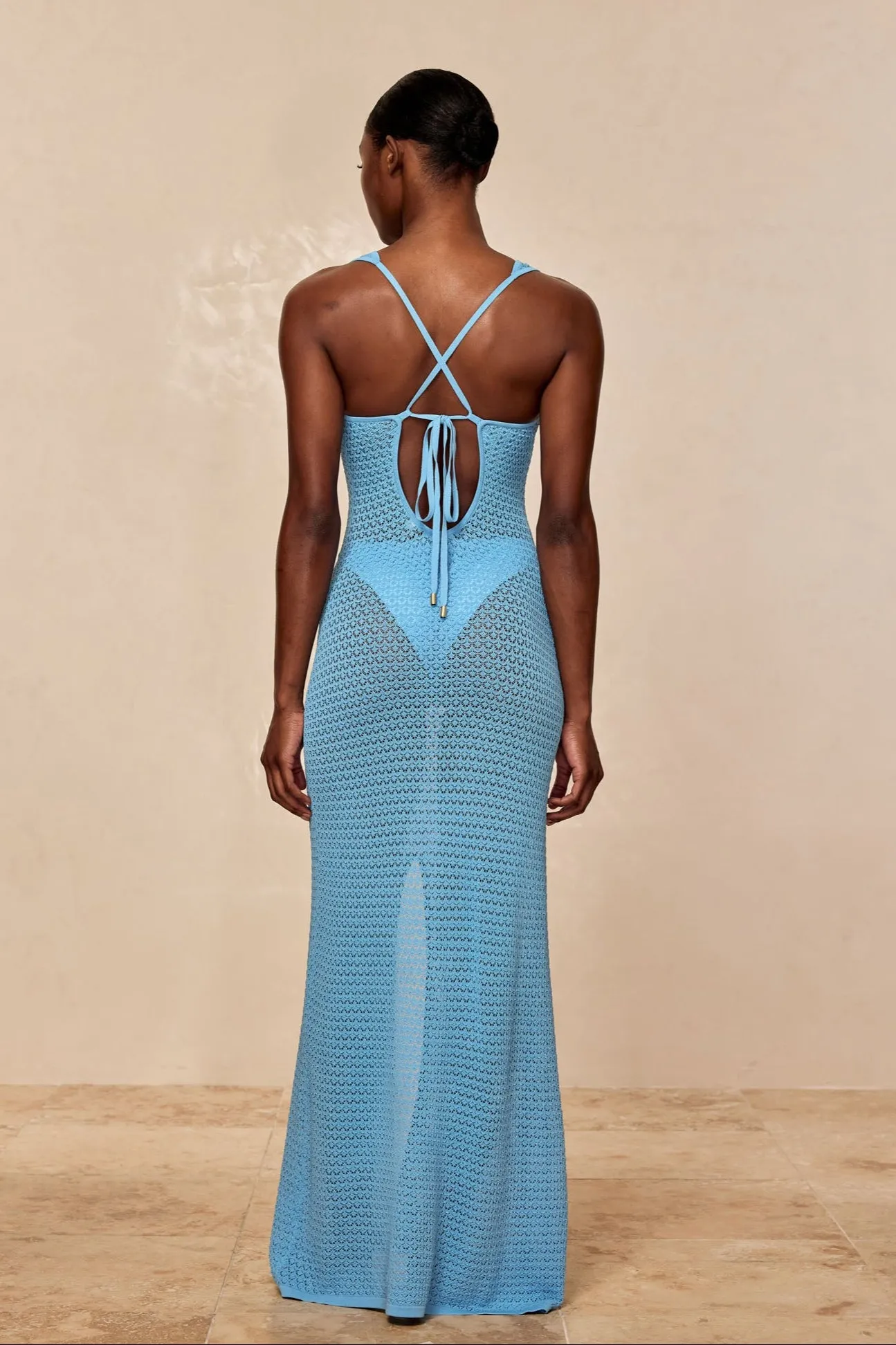 Ramatuelle Dress - Ibiza Blue Lace Crochet