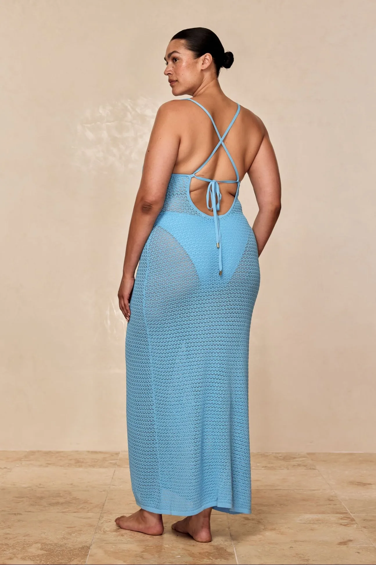 Ramatuelle Dress - Ibiza Blue Lace Crochet
