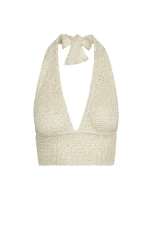 Santa Monica Top - Ivory Sequin