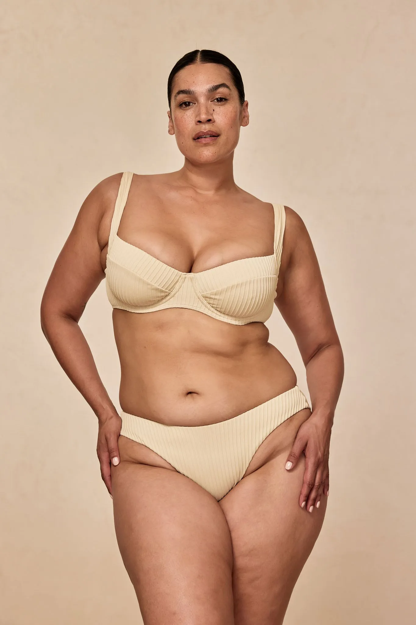 Seychelles Bottom - Vanilla Matte Rib (Modest Coverage)