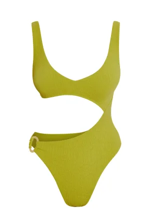 St. Barth's One Piece - Chartreuse Summer Plaid