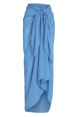 St. Tropez Sarong - Azure Crinkle Linen