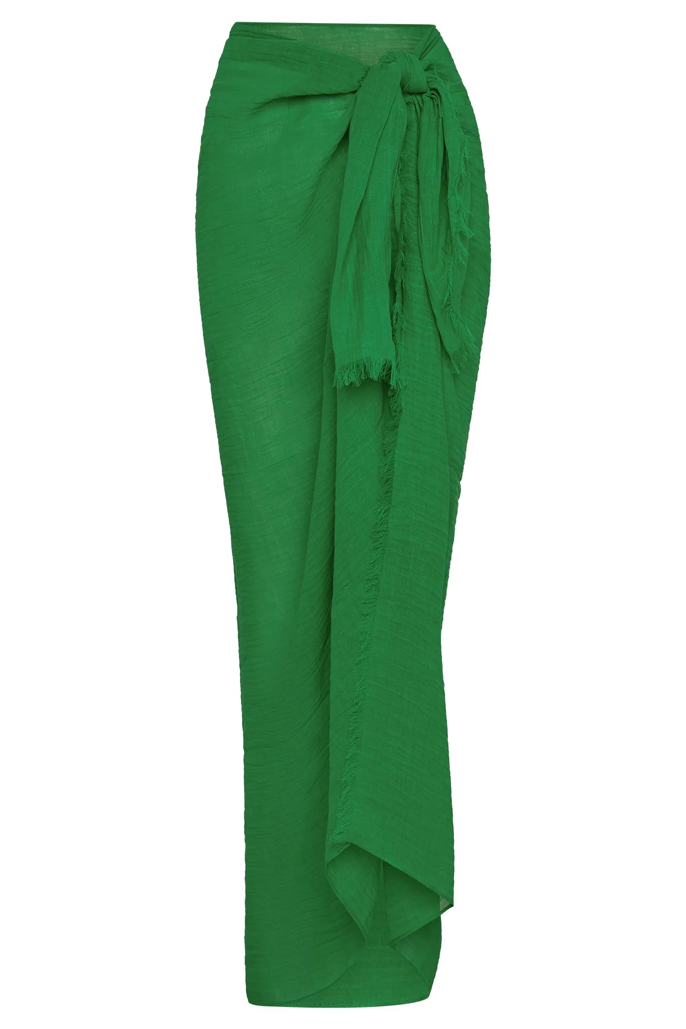 St. Tropez Sarong - Palm Green Crinkle Linen